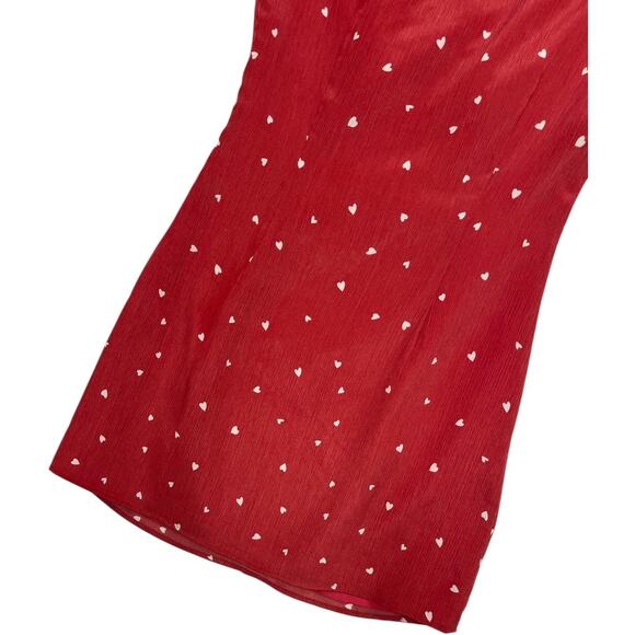Super Down Revolve Dress Womens XS Red Heart Ruched Tie Mini Valentines Day Sexy - Picture 11 of 14